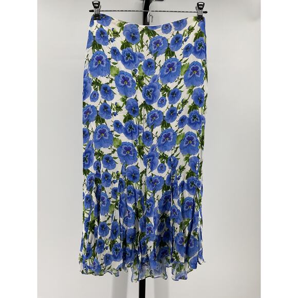 Alice + Olivia 'Jacqueline' White Viscose Mid Skirt Size 2 - Picture 2 of 5